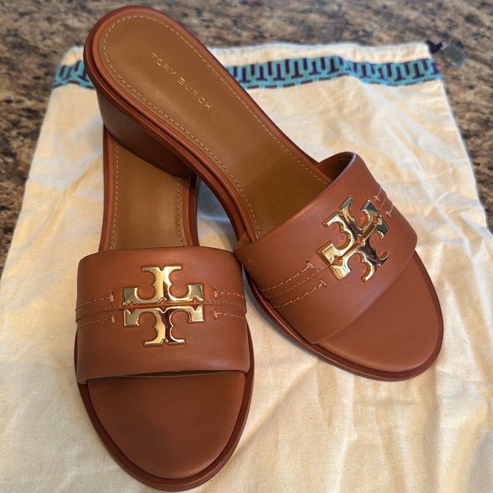 New Tory Burch Everly Block Heels, Size 8